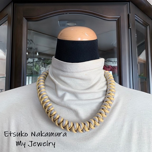 綿100%ロー引きロープモダンシックなマクラメ編みネック＆チョーカー