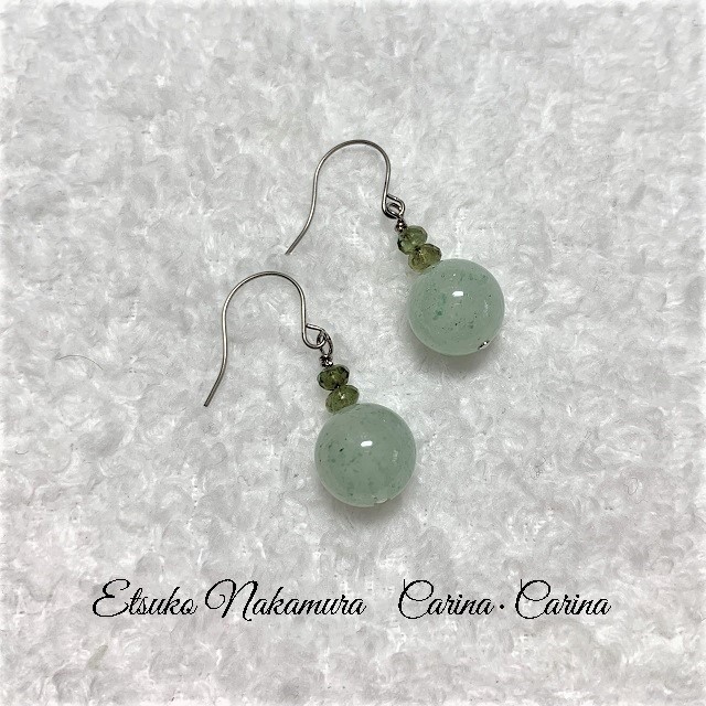 ひすい＆ペリドット2ピースのピアス・イヤリング 4,455円