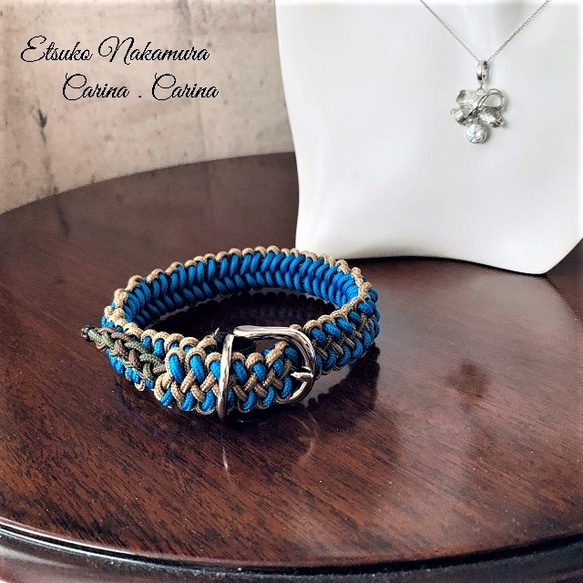 パラコードマクラメ編みNo2中、小型犬リード 10枚目の画像