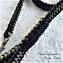 パラコードマクラメ編みNo3大、中型犬リード＆首輪セット　 3枚目の画像