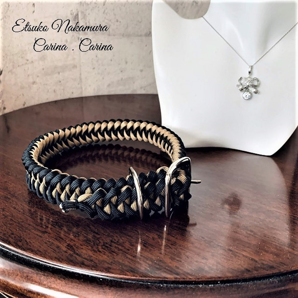 パラコードマクラメ編みNo3大、中型犬リード＆首輪セット　 5枚目の画像