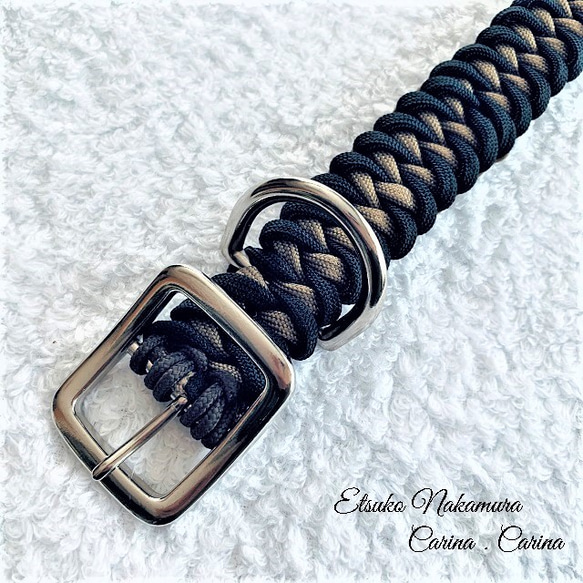 パラコードマクラメ編みNo3大、中型犬リード＆首輪セット　 6枚目の画像