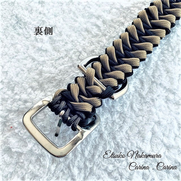 パラコードマクラメ編みNo3大、中型犬リード＆首輪セット　 8枚目の画像