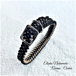 パラコードマクラメ編みNo3大、中型犬リード＆首輪セット　 10枚目の画像