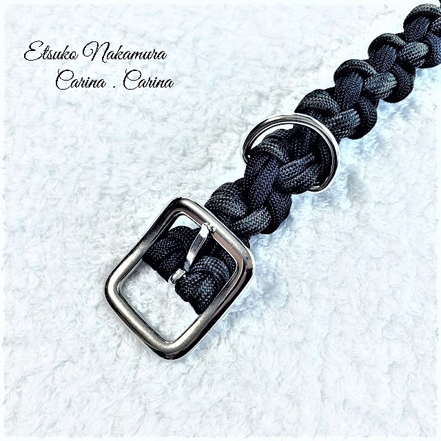 パラコードマクラメ編みNo4中、小型犬用首輪