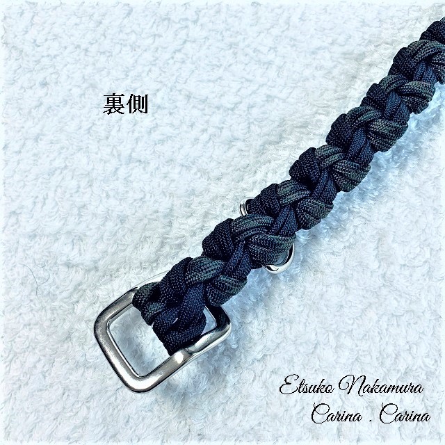 パラコードマクラメ編みNo4中、小型犬用首輪