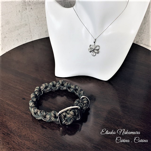 パラコードマクラメ編みNo6 中、小型犬用首輪