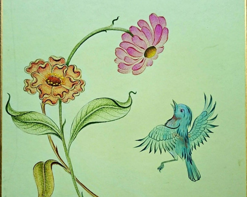 現代イラン絵画「花と鳥」 絵画 artidea 通販 1586789｜Creema