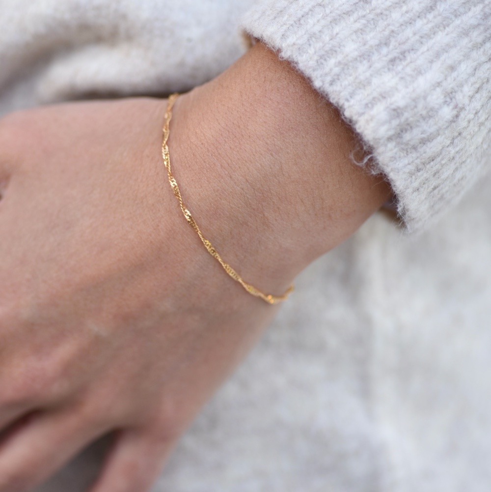 ★極美品★イタリア製14K 585刻印 ゴールドブレスレット 16g 14Kt ITALY ロレックスタイプの14金ブレスレット 高価買取｜他社