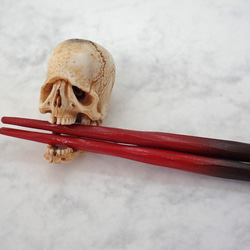 髑髏作家服部【髑髏箸置きA】髑髏 骷髅 骸骨 頭蓋骨 スカル skull netsuke memento mori 3枚目の画像