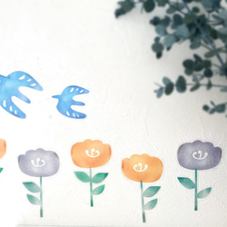 トリとハナ【北欧】　ウォールステッカー/ウォールデコ【送料無料】 3枚目の画像