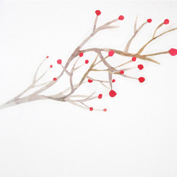 枝と赤い実　ウォールステッカー/ウォールデコ【送料無料】 2枚目の画像