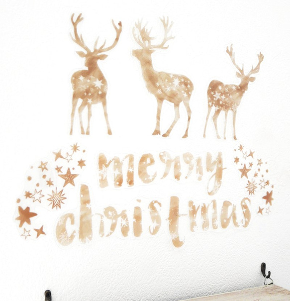 クリスマスのトナカイ　ウォールステッカー/ウォールデコ【送料無料】 1枚目の画像