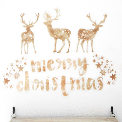 クリスマスのトナカイ　ウォールステッカー/ウォールデコ【送料無料】 2枚目の画像