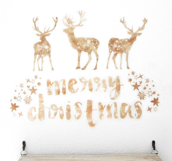 クリスマスのトナカイ　ウォールステッカー/ウォールデコ【送料無料】 2枚目の画像