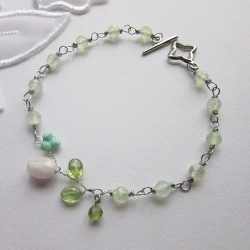 ◇シルバー925◇アクアマリン ミスティックトパーズ ブレスレット 天然石