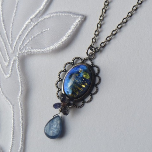 Lapis Lazuli ビンテージカボションペンダントネックレス/チョーカー