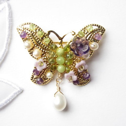 アンティークジュエリー風　蝶のブローチ2 3枚目の画像