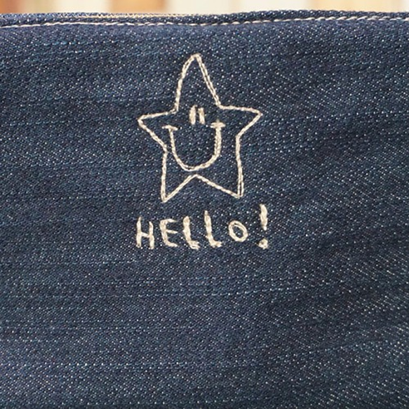 Tsugihagi Denim Star 斜挎包大號 第6張的照片