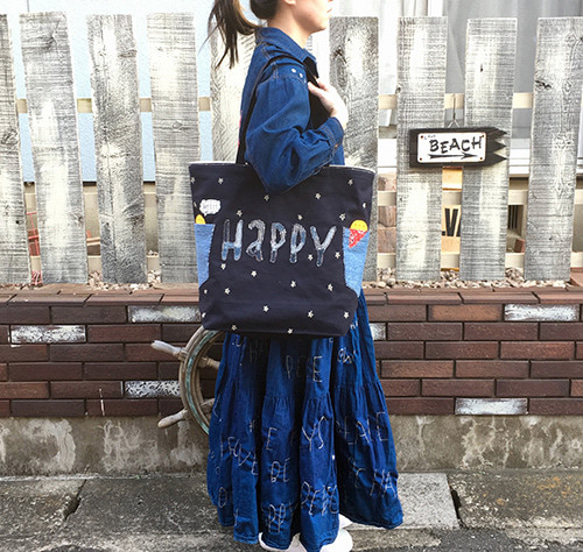 “HAPPY Star”Tote L 第3張的照片