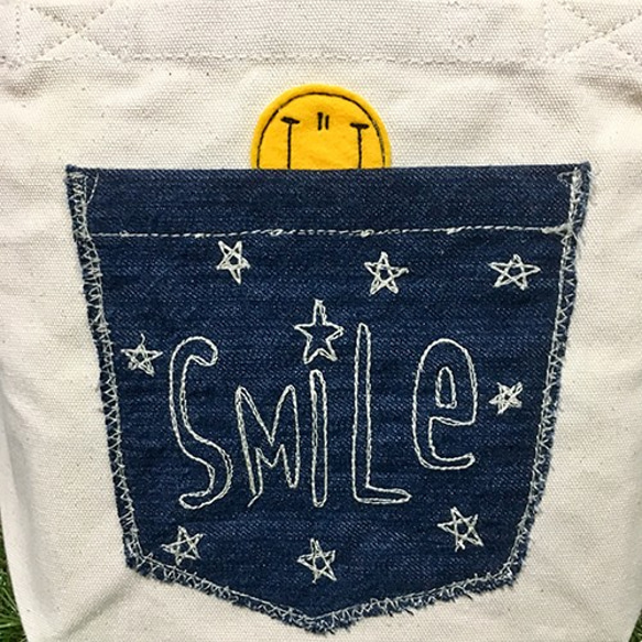 [定做] Tsugihagi Denim Smile迷你手提袋 第8張的照片