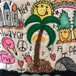 棕櫚樹夏季刺繡肩 第5張的照片