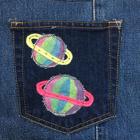 太空刺繡迷你手提包 第6張的照片