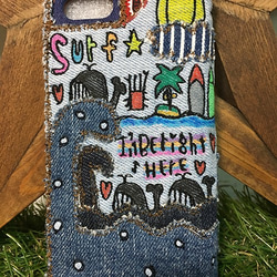 [定做] Whale Adventure Embroidery All Denim Ver 智能手機殼（適用於 iPhone6 第7張的照片