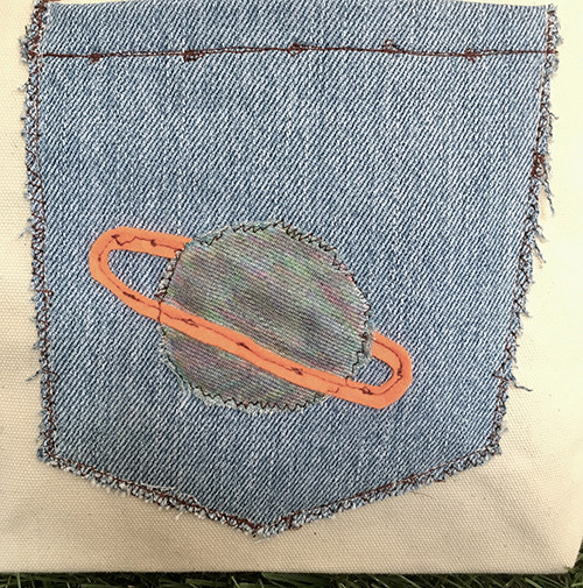 Space World刺繡迷你手提包 第4張的照片