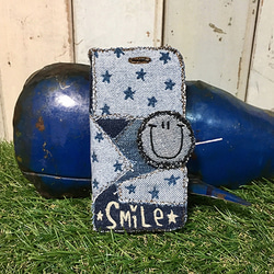 Tsugi Hagi Denim Smile智能手機套（適用於iPhone 6 / 6s，7/8，X，XS） 第1張的照片