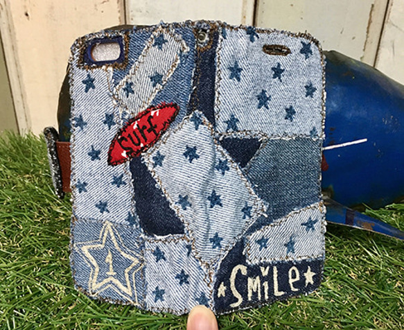 Tsugi Hagi Denim Smile智能手機套（適用於iPhone 6 / 6s，7/8，X，XS） 第3張的照片