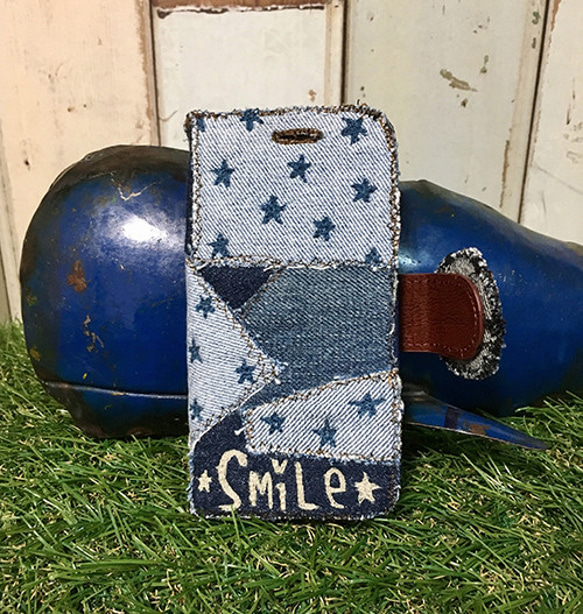 Tsugi Hagi Denim Smile智能手機套（適用於iPhone 6 / 6s，7/8，X，XS） 第5張的照片