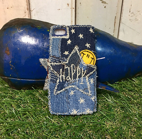 Tsugihagi Denim Star智能手機套（適用於iPhone5 / 5s，SE） 第2張的照片