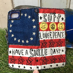 アメリカン刺繍スマホケース（iPhone6/6s,7/8,X,XS用） 3枚目の画像