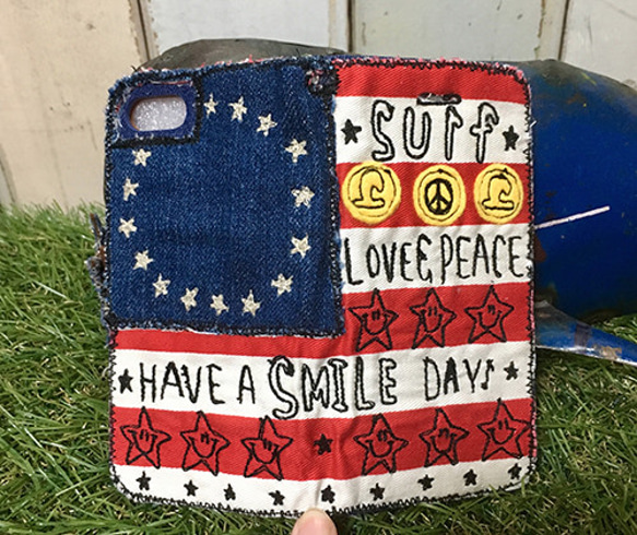 アメリカン刺繍スマホケース（iPhone6/6s,7/8,X,XS用） 3枚目の画像