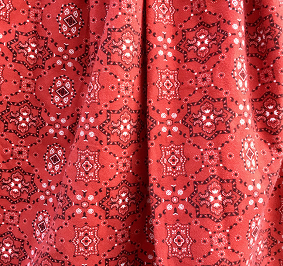 班丹納花型法蘭絨拉絨裙 第9張的照片