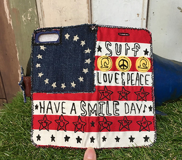 アメリカン刺繍スマホケース（iPhone6Plus/6sPlus,7Plus/8Plus,XS MAX,XR用） 3枚目の画像