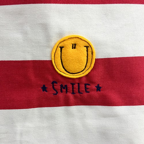 美國邊框刺繡微笑M尺寸手提包 第10張的照片