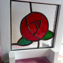 ステンドグラス　パネルスタンド　～one rose～ 1枚目の画像