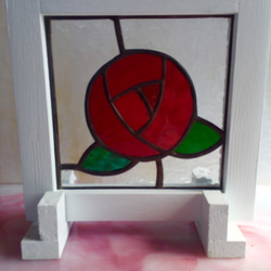 ステンドグラス　パネルスタンド　～one rose～ 2枚目の画像