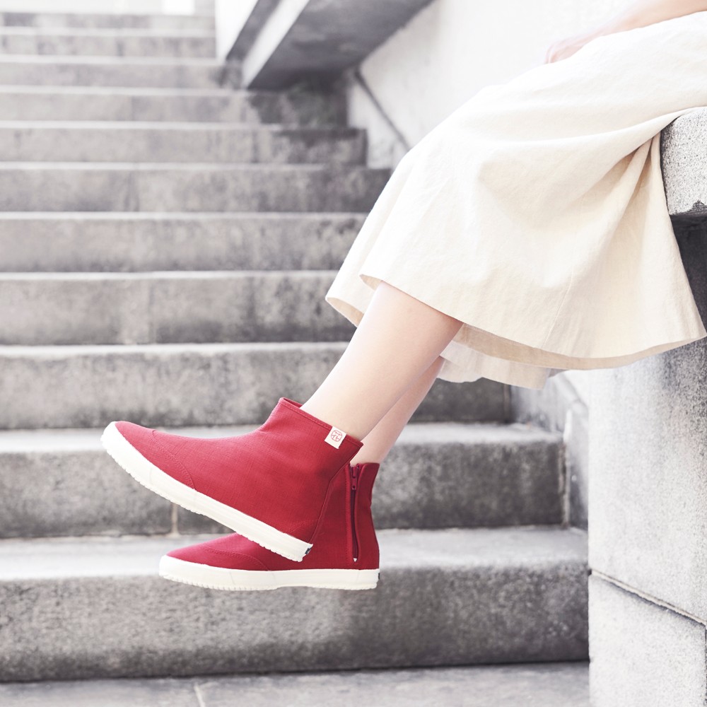 【一部2月下旬発送】ハイカット｜0.5㎝UPがおすすめ｜【TABIハイカットシューズ　レッド】 ｜hanamikoji