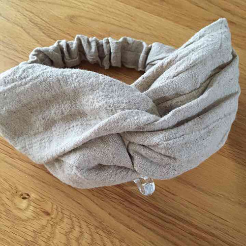 オーダー専用☆ 綿麻タンブラーワッシャー ヘアターバン ヘアバンド ヘアバンド◇ベージュ 綿麻タンブラーワッシャー ヘアターバン ヘア