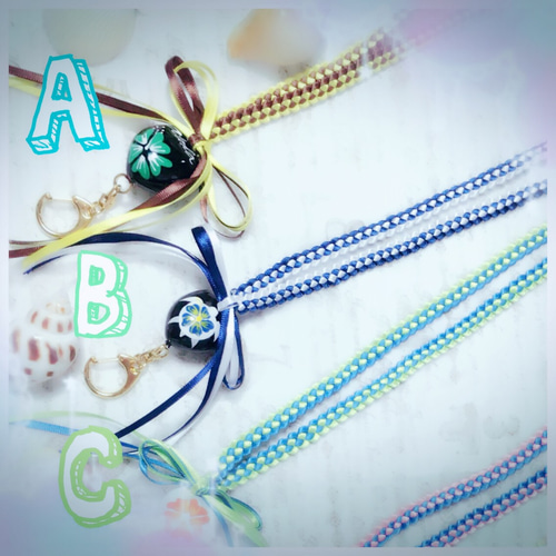 長さオーダー可能☆ハワイアンリボン☆ストラップ 携帯ストラップ wau  