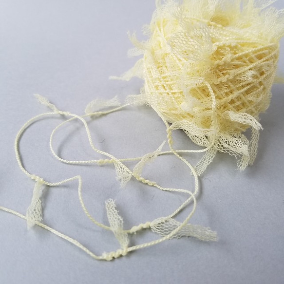 B150「チュールヤーン(イエロー)」素材糸　引き揃え糸 1枚目の画像
