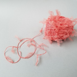 B149「チュールヤーン(カシスオレンジ)」素材糸　引き揃え糸 1枚目の画像