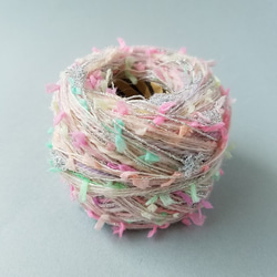 ④A62「ドリームフェアリー(5)シルバーピンク」　素材糸　引き揃え糸　パステルカラー　手染め 3枚目の画像
