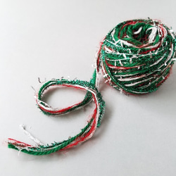 ラスト1点③A256「クリスマスリース(2)」素材糸　引き揃え糸 2枚目の画像