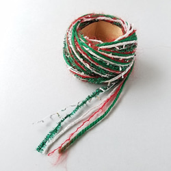 ラスト1点③A256「クリスマスリース(2)」素材糸　引き揃え糸 3枚目の画像