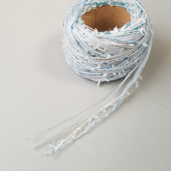 ④A322「マーメイドブルー(1)」素材糸　引き揃え糸 3枚目の画像