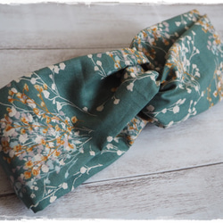 ＊　カスミソウ　クロスヘアバンド（ブルーグリーン）　＊ 3枚目の画像